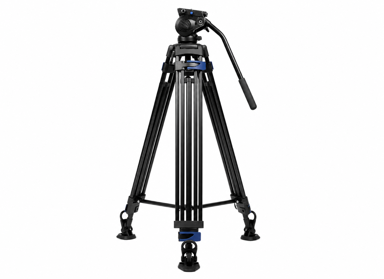 PTZ camera mounted on a studio tripod